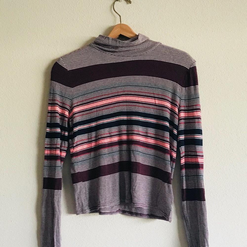 Striped Turtleneck Top
